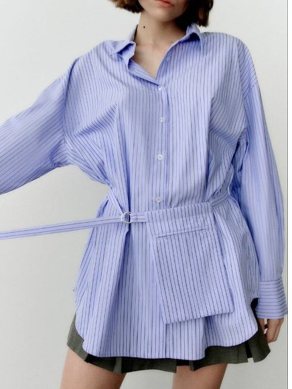 NWT Zara Oversized Striped Button Down Shirt